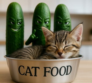 Miért rémült meg egy generációnyi macska az uborkától?